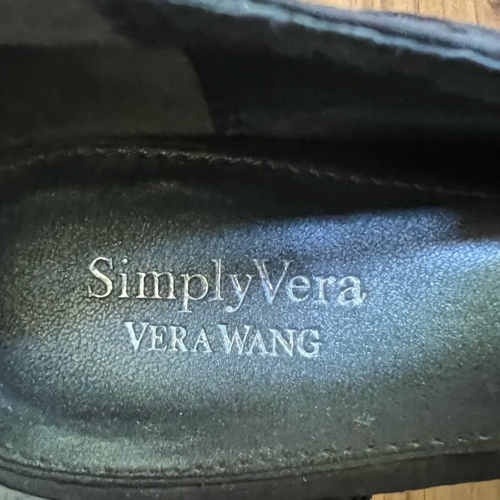 Simply Vera Vera‎ Wang Joyful Charcoal Pumps Acrylic Heel Mesh Bow Size 7.5